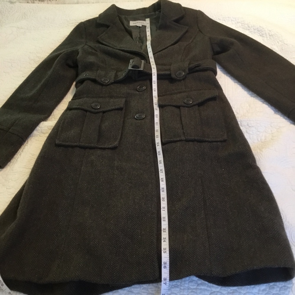 Merona Winter Coat. Olive Green and Brown. Size S - Picture 7 of 8